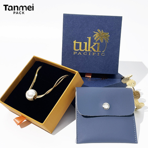 Caja de Joyería Azul Marino con Logotipo Personalizado para Anillos, Aretes, Pulseras, Colgantes y Collares - Product Image 2