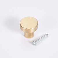 304 poignée d'armoire en acier inoxydable tirer bouton de porte boutons de tiroir or brossé trous simples matériel de meubles
