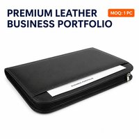Porte-documents en cuir A4 avec calculatrice, personnalisable avec logo, pour usage professionnel