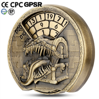 Dés de jeu en métal 3-en-1 avec motif boîte au trésor en relief et roulette monstre pour jeux de rôle et jeux de table