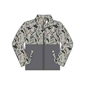 Précommande à prix réduit : Veste zippée color block BT1930 pour garçons, motif camouflage canard et cerf, col montant, style western pour la chasse - Product Image 2