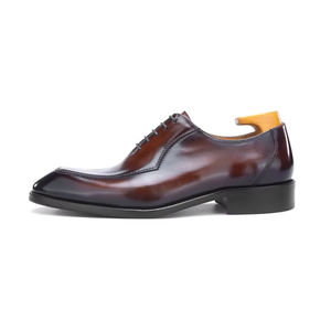 Chaussures en cuir pour hommes de qualité luxueuse de style italien, chaussures habillées formelles avec lacets, chaussures Oxford artisanales, chaussures de mariage pour hommes - Product Image 2