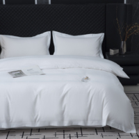 Ensemble de literie 4 pièces en microfibre 300 fils, blanc, pliable, lavable en machine, pour maison et hôtel, tailles Queen et King (housse de couette, drap-housse, taies d'oreiller)