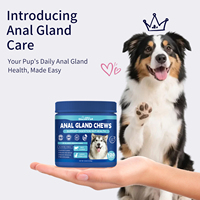 Suplemen Perawatan Kesehatan Hewan Peliharaan Alami, Kunyah Lembut untuk Mendukung Kelenjar Anal pada Anjing dan Kucing dengan Asam Lemak Omega-3, Vitamin & Mineral