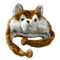 Gorro de invierno personalizado con forma de animal, de piel sintética, con cabeza de oso, lobo, gallina, mono, gato, gorro, gorra, bonete, gorro de anime, lindo, barato para la venta