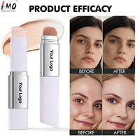 Fond de teint stick matifiant et changeant de couleur, sans logo, crème et pinceau 2-en-1, accepte logo personnalisé