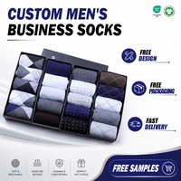 Chaussettes de Ville Classiques pour Hommes en Coton Tricoté de Luxe, Très Demandées, avec Logo Personnalisé, Anti-Bactériennes, en Coffret, pour l'Automne