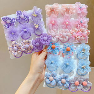 Hot Selling Popular Creative Design 9 Pieces/Set <b>Sweet</b> Colorful Hair Ties Cartoon <b>Flower</b> Shaped Girl's Hair Tie Fashion Jewelry - Product Image 2