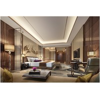 Ensembles de chambre à coucher d'hôtel en bois massif king size de luxe sur mesure Mobilier de chambre à coucher d'hôtel Holiday Inn Express