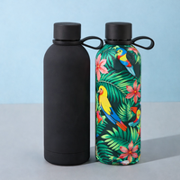 Bouteille d'eau isotherme à double paroi 500 ml, finition mate personnalisée, petite ouverture, revêtement en caoutchouc, cadeau promotionnel, qualité alimentaire