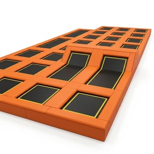 Parque de Trampolines Comercial Grande con Temática Naranja, Equipo de Juegos Interior con Colchonetas de Salto Profesionales y Acolchado de Seguridad - Product Image 1