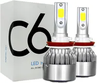 工場卸売自動車照明システムC6 ledヘッドライト電球ハイパワーH13 H11 9005 9006 H7 led C6 H4オートバイのランプの光