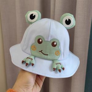 Chapeau Bob de Pêcheur en Coton Uni Brodé Style Image, Protection Solaire Mignonne pour Bébé, Motif Grenouille, Collection Été 2026, Vente en Gros - Product Image 4