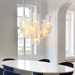 Lámpara Colgante Moderna en Forma de U de Cristal Artístico para Vestíbulos de Hoteles, Oficinas de Ventas, Recepción, Modelo HM-LK-9965, Decoración para Sala de Estar - Product Image 1
