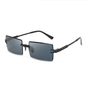Frameless Cut Square Gradient Ocean UV400 Unisex <b>Sunglasses</b> European American Fashion Instagram Popular Street Photography - Product Image 2