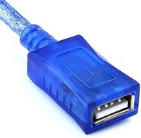 USB 2.0 Verlängerungskabel USB-Stecker auf USB-Buchse Kabel Halbtransparent Blau Reinkupferleiter für Computermaus Barcode-Scanner