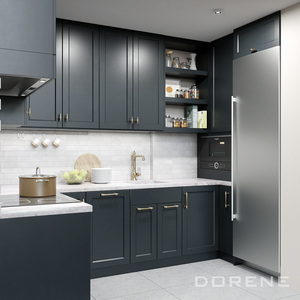 2025 dorene đương đại tối màu xám sơn mài sẵn sàng để lắp ráp hiện đại L hình được thực hiện tại Trung Quốc tủ bếp từ Trung Quốc - Product Image 4