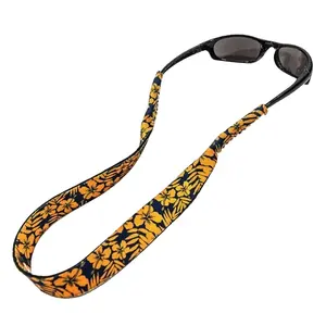 热卖定制标志可调眼镜绳氯丁橡胶材料浮动眼镜固定器太阳镜绑带运动鞋印花