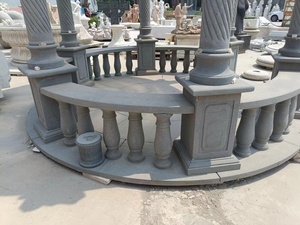 ศาลาหินอ่อนธรรมชาติแบบกำหนดเอง ประติมากรรมเสาโรมัน หลังคาทรงกลม ศาลาหินอ่อนสีขาว แกะสลักด้วยมือ กันน้ำ สำหรับใช้ในสวน - Product Image 2