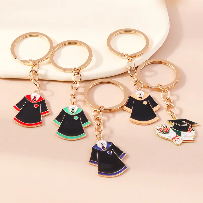 2024 Metal Enamel Key ring Students College Graduation Bachelor's Clothing Hat Keychain Graduate Season gifts Key chain