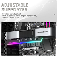 Soporte para tarjeta gráfica ARGB upHere, soporte para GPU de 5V y 3 pines, soporte anticaída para GPU, soporte ajustable para GPU