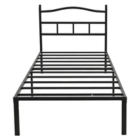Cadre de lit de luxe traditionnel extensible et pliable avec tête de lit de rangement, disponible en tailles double, twin, king et queen, idéal pour appartement