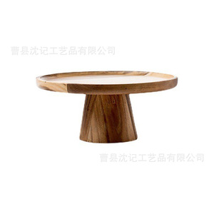 Assiette à dessert en bois massif, support à gâteau de style japonais, plateau à fruits pour servir en cuisine, design élégant, 1 couche, polyvalent - Product Image 5