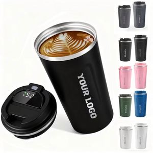 Custom Smart Thermos Cup <b>Thermal</b> Sports Travel Coffee <b>Mug</b> Stainless Steel Water Bottle With Led Temperature Lid - Product Image 1