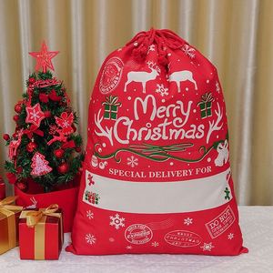 Sacs de Noël en toile de lin écologiques, vente en gros d'usine, sacs cadeaux à cordon de serrage robustes, grande capacité - Product Image 2
