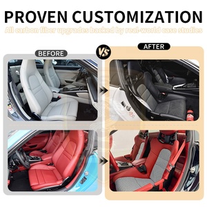 Sedili Sportivi a Guscio per Porsche Cayman Boxster Serie 911 991 992 GT3 RS Panamera Taycan Sedile da Corsa per Interni Auto in Fibra di Carbonio - Product Image 4