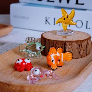 Handmade mini Glass Cá Hề Starfish <span class=keywords><strong>figurine</strong></span> lampworking kỹ thuật cho Halloween Giáng sinh năm mới trang trí nội thất - Product Image 2