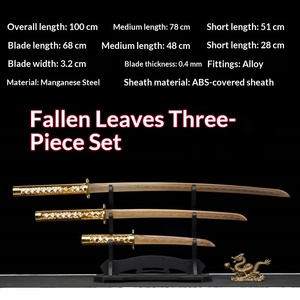 Set di Tre Pezzi Luo Ye in Acciaio ad Alto Contenuto di Manganese, Spada Samurai <span class=keywords><strong>Giapponese</strong></span> Forgiata a Mano, Lavorazione Meticolosa, Oggetto da Collezione - Product Image 5