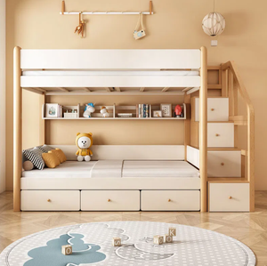 Meubles de chambre à coucher en <span class=keywords><strong>bois</strong></span> avec barrières, <span class=keywords><strong>lit</strong></span> pour enfants, berceau pour bébé - Product Image 1