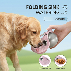 Botella de Agua para Perro 2 en 1, Portátil, de Acero Inoxidable, con Tazón de Silicona, para Viajes, Senderismo, Paseos al Aire Libre, a Prueba de Fugas - Product Image 3