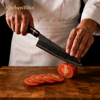 Couteau de cuisine Gyuto japonais forgé à la main en cuivre Damas VG10 à 71 couches, livraison rapide KitchenBliss