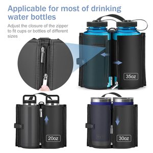 Portavasos para Equipaje, Bolsa para Bebidas de Viaje para Maleta, Portavasos Plegable Portátil con Asa, Compatible con el Asa de Maletas con Ruedas - Product Image 3