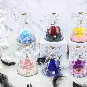 Rosa Eterna en Caja de Cristal con Ángel, Regalo de San Valentín, Flor Preservada en Caja de Regalo, Venta al por Mayor - Product Image 5