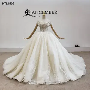 Jancember HTL1502 Off Shoulder Lace Applique Real Photo New Design Wedding Dress Gowns