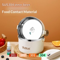Boîte à lunch isotherme en acier inoxydable 304 empilable à 3 niveaux avec poignée, récipient alimentaire portable pour le bureau, les voyages et le camping
