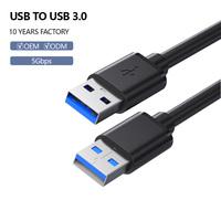 Cable USB 3.0 Macho a Macho de 5 Gbps, Sincronización de Datos de Alta Velocidad con Cubierta de PVC Trenzada, 12 Meses de Garantía para PC/Laptop/Disco Duro