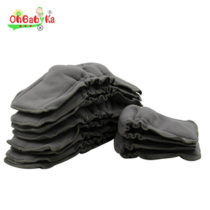 Ohbabyka Tấm Lót Than Tre Màu Xám Có Thể Giặt Được Vải Tái Sử Dụng Tã Lót - Product Image 4