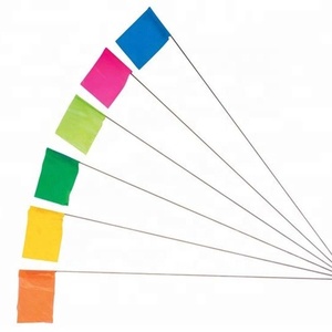 Couleur de taille personnalisée 2.5x3.5 pouces marqueurs de cour de bâton drapeaux de logo colorés pour les drapeaux de pelouse d'enquête d'irrigation de paysage - Product Image 4
