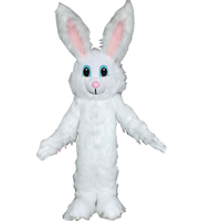 Costumes de mascotte de lapin en fourrure blanche Hola pour adulte