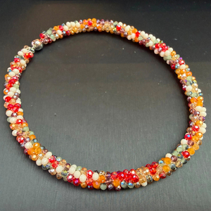 Collier ras du cou en perles nouées faites à la main, ensemble de bijoux, collier ras du cou en cristal, chaîne de perles, cristal à facettes étincelant, cadeau mignon, boule <span class=keywords><strong>JADEAR</strong></span> - Product Image 6