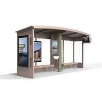 Abri de bus extérieur chauffé en acier inoxydable avec structure en acier moderne, design personnalisé, éclairage LED