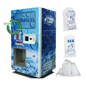Saco de auto-serviço comunitário operado por moedas, máquina para fazer gelo com sistema de purificação de água