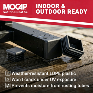 Embouts carrés en plastique PE noir MOCAP 50x50mm <span class=keywords><strong>80x80</strong></span> 100mmx100mm pour tubes industriels - Product Image 1