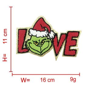 Parche de Chenilla Navideño Personalizado de Gran Tamaño con Borde Dorado de Papá Noel y Muñeco de Nieve - Product Image 2