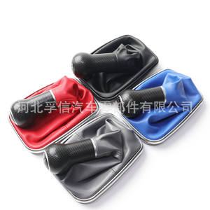 Poignée de levier de vitesse en cuir pour voiture VW, 5 ou 6 vitesses, bleu, gris, noir, rouge, housse de levier de vitesse lavable - Product Image 2
