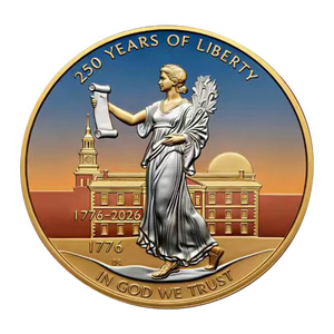 Moneta Commemorativa in Metallo a Tema Dea della Libertà - 250° Anniversario USA - Articolo da Collezione e Souvenir - Product Image 2